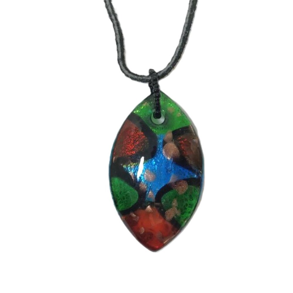 Boho Festival Glass Pendant Necklace